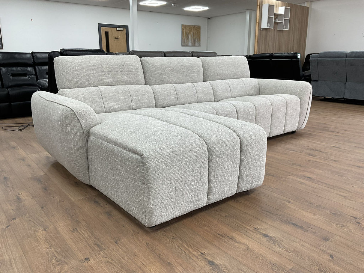 Tuscany Electric Recliner Corner Sofa (Available in Tweed Silver, Mocha or Charcoal)