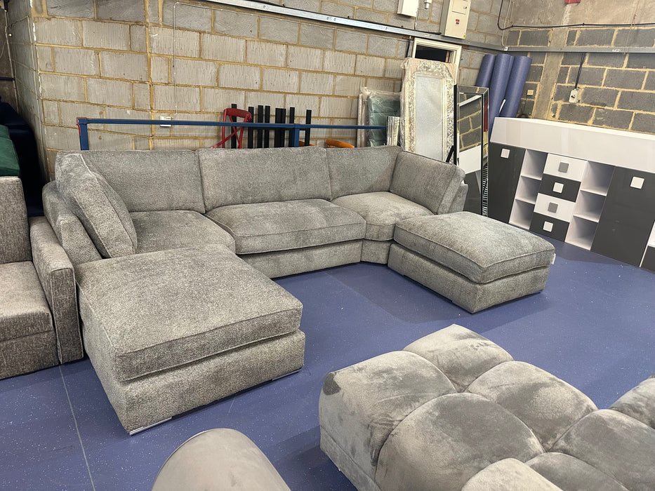 Charley U-Shape Corner Sofa (Available in Boucle Teddy Grey or Beige)