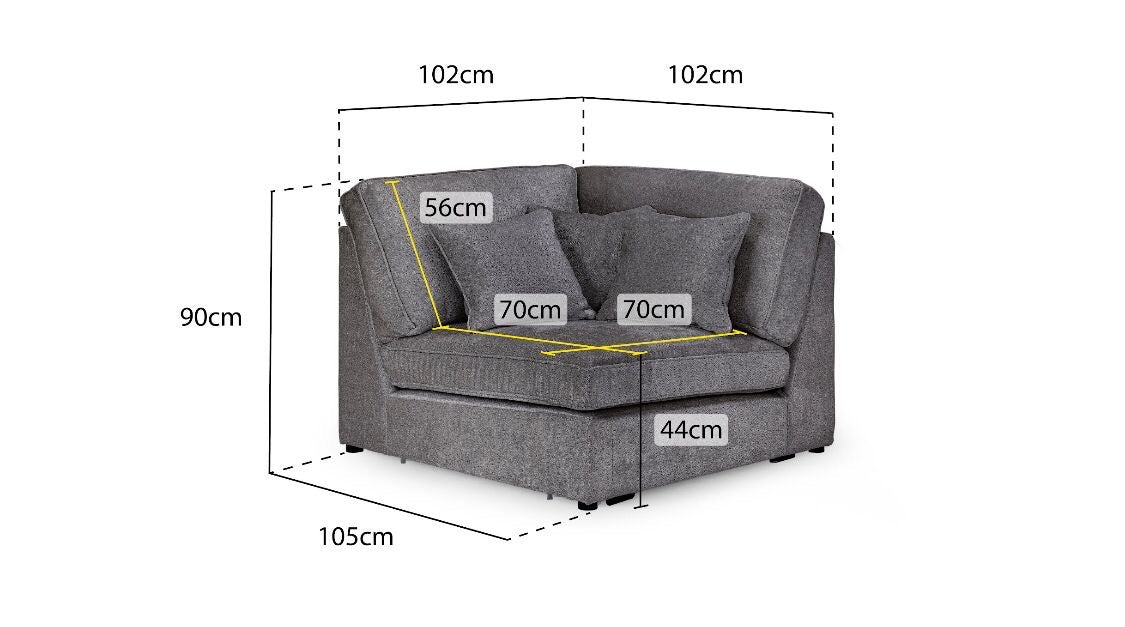 Lola Modular Sofa (Available in Chenille Ivory, Mocha or Grey)