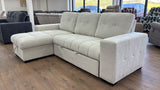 Milano Corner Sofa Bed with Storage (Available in Chenille Cream, Dark Grey or Teal)