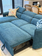Naples Corner Sofa Bed with Storage (Available in Chenille Grey, Blue, Beige or Green)