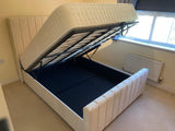 Zoe Winged Bed with Storage (Available in Plush Velvet Cream)