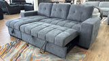Milano Corner Sofa Bed with Storage (Available in Chenille Cream, Dark Grey or Teal)