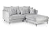 Wimbledon 4 seat sofa with footstool (Available in Velvet Silver)