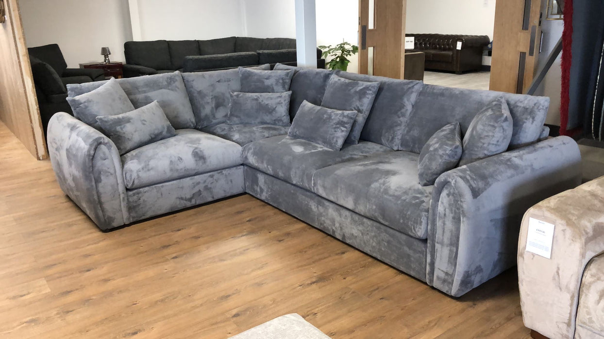 Bishop Corner Sofa (available in velvet mocha or grey)