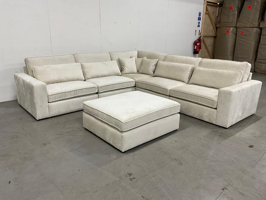 Lola Modular Sofa Available in Chenille Ivory Mocha or Grey