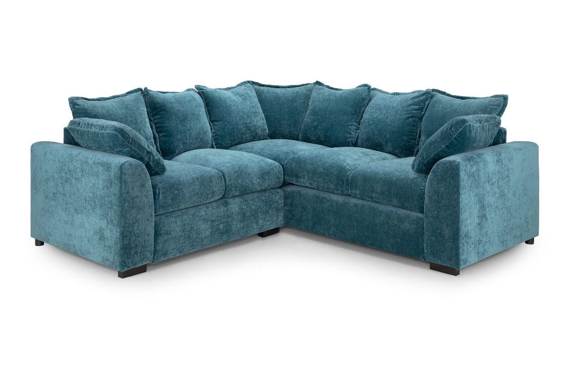 Winnie Double Corner Sofa (Available in soft chenille Teal, Navy, Stone or Dark Grey)