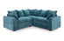 Winnie Double Corner Sofa (Available in soft chenille Teal, Navy, Stone or Dark Grey)