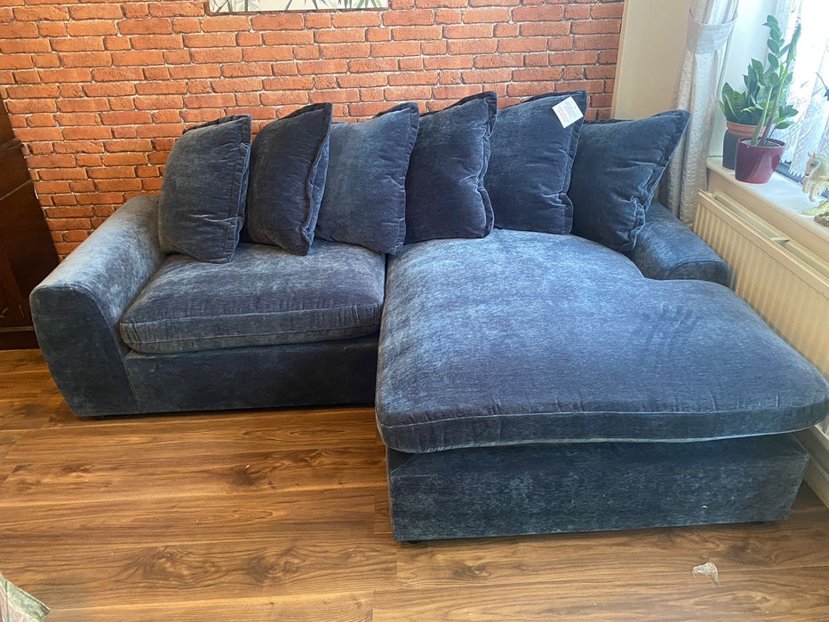 Winnie Chaise Sofa (Available in Soft Chenille Teal, Navy or Grey)