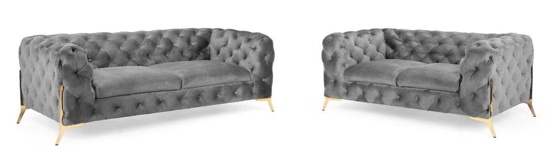 Richmond Sofa (Available in Plush Velvet Blue or Grey)