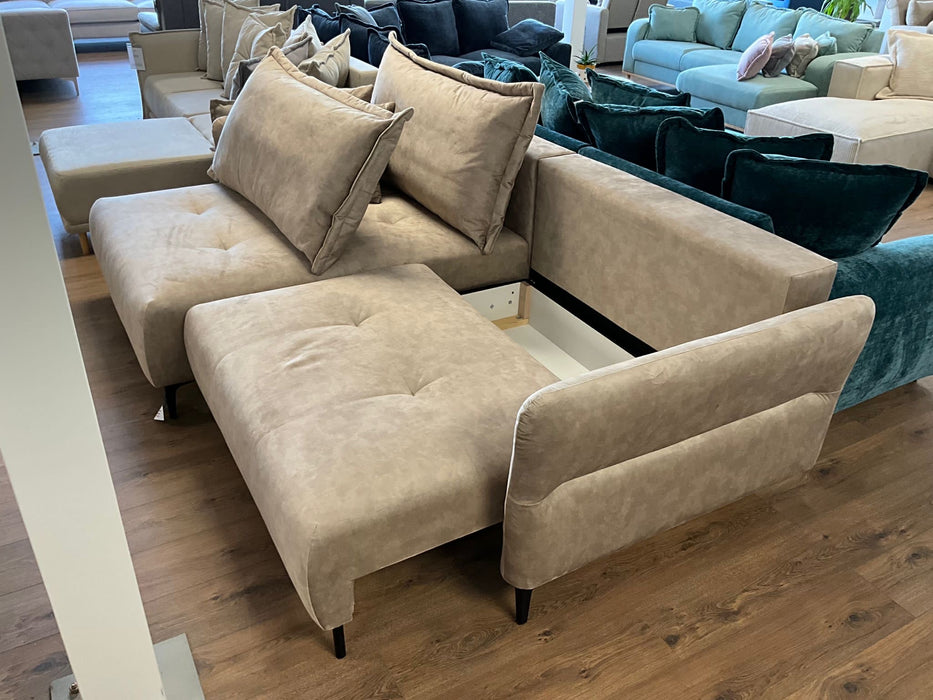 Valencia Corner Sofa Bed with Storage (Available in Navy, Teal, Silver or Mocha)