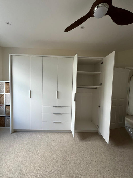255cm New Jersey Hinged Door Wardrobe (Available in White or Grey)