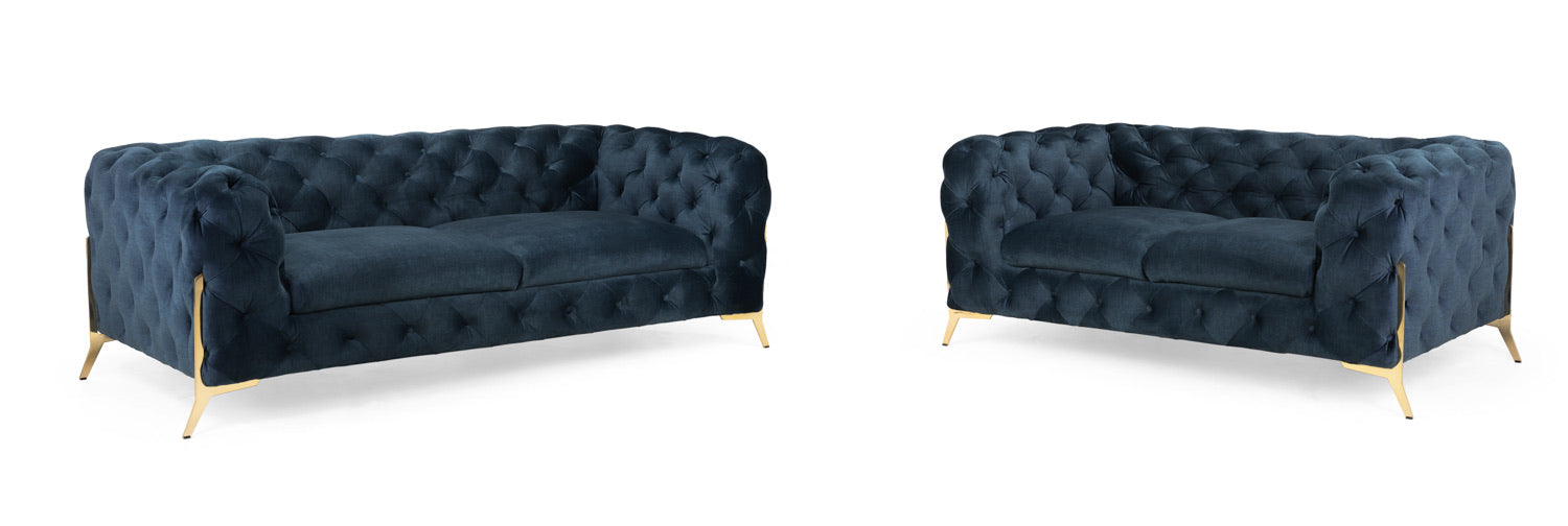 Richmond Sofa (Available in Plush Velvet Blue or Grey)