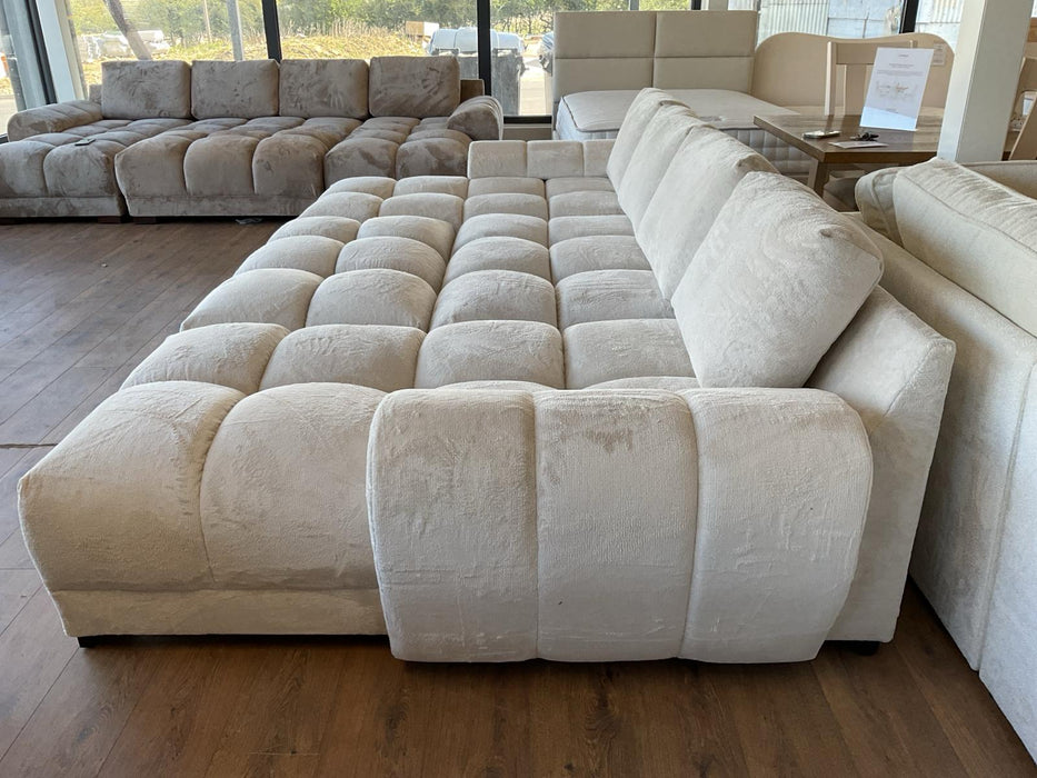 Stella U-Shape/Cinema Sofa (Available in Velvet Cream, Mocha or Grey)