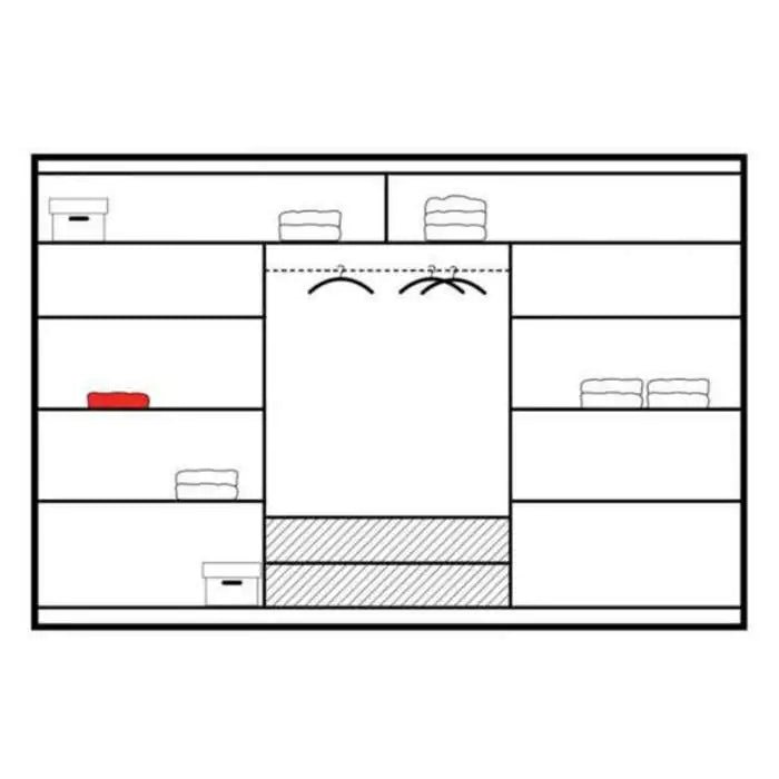 250cm Manhattan Sliding Door Wardrobe (Available in White, Grey or Black)