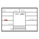 250cm Manhattan Sliding Door Wardrobe (Available in White, Grey or Black)