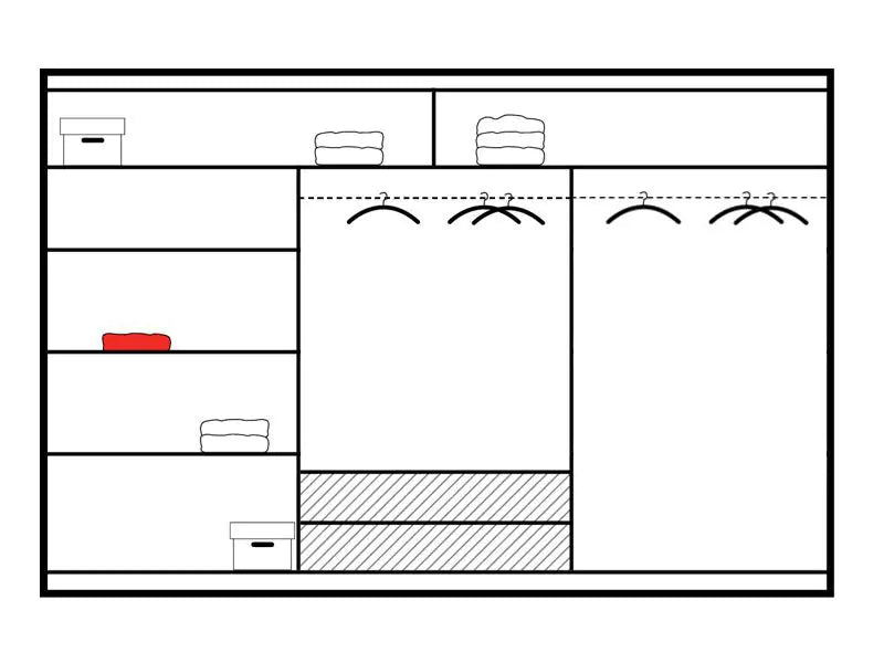 250cm Louisiana Sliding Door Wardrobe (Available in White or Oak)