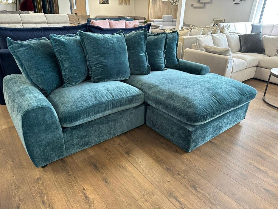 Winnie Chaise Sofa (Available in Soft Chenille Teal, Navy, Grey or Stone)