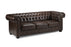 Hampton Chesterfield Leather Sofa (Available in Black Leather, Antique Brown Leather or Oxblood Red Leather)