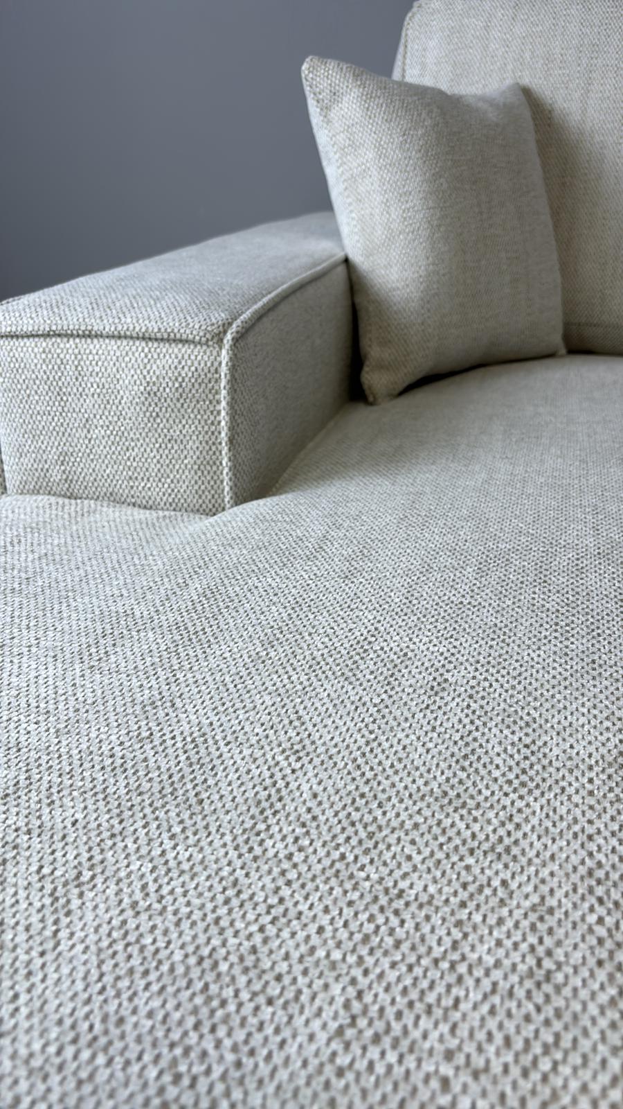 Lopez U-Shape/Cinema Sofa (Available in Modesto Ivory or Grey)