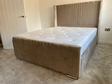 Clarissa Floor Standing Headboard Bed Frame (With or without gas lift storage, range of fabrics to choose from)