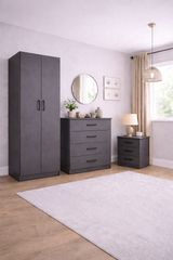 Economy Bedroom Set (Available in Light Grey, White, Oak or Dark Grey)