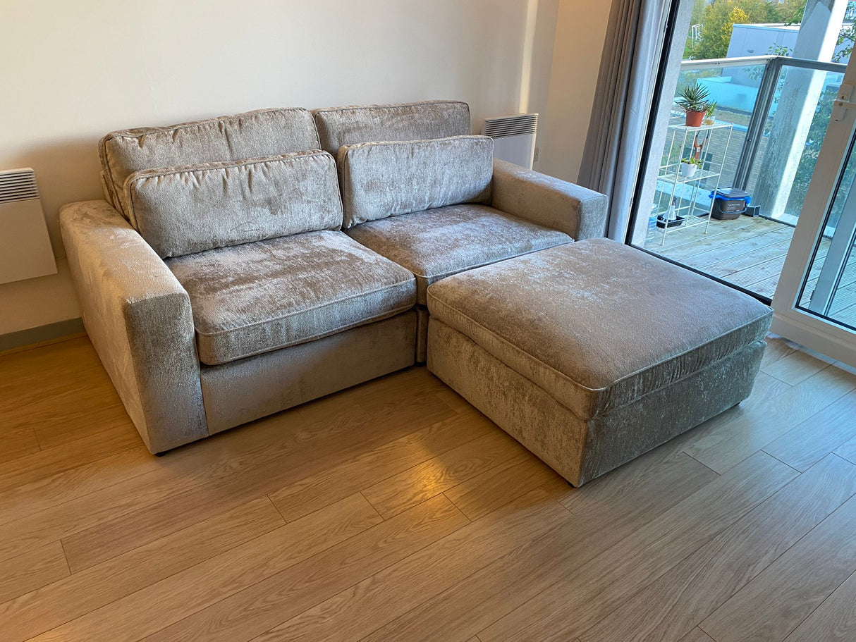 Lola 2 Seat Modular Sofa (Available in Chenille Ivory, Mocha or Grey)