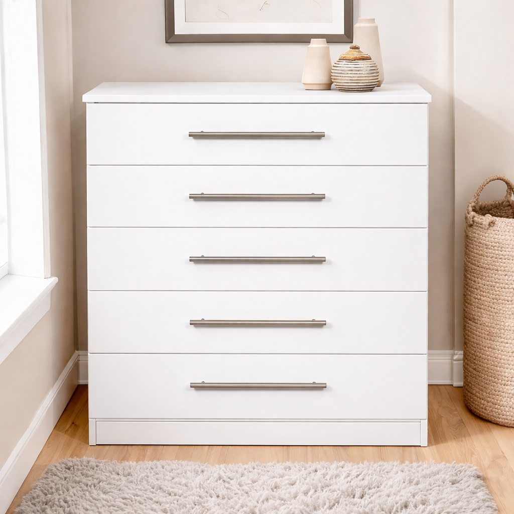 Elemental 5 Drawer Chest in White | LFO