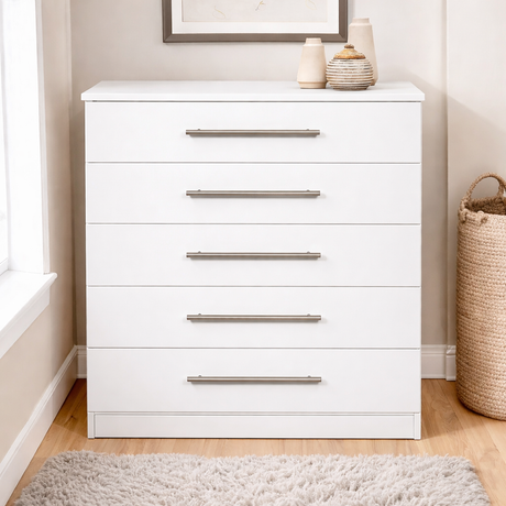 Elemental 5 Drawer Chest in White | LFO