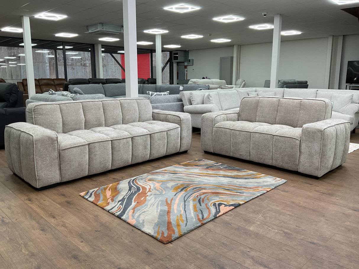Monaco Cloud 3 and 2 Seat Sofa Bundle Deal (Available in Beige, Grey or Olive)