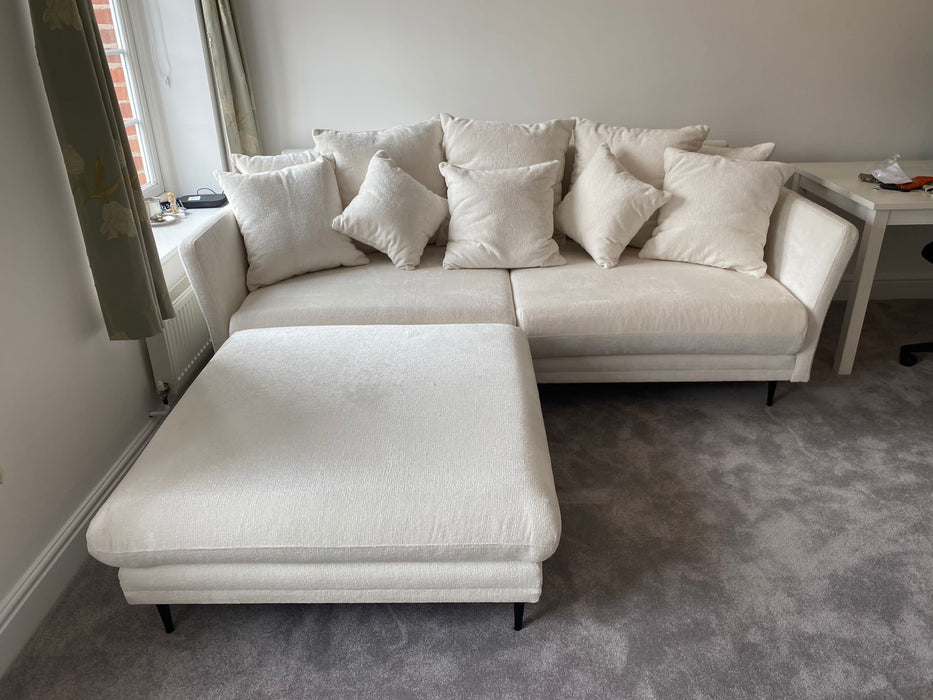 Wimbledon 4 seat sofa with footstool (Available in Boucle Cream)