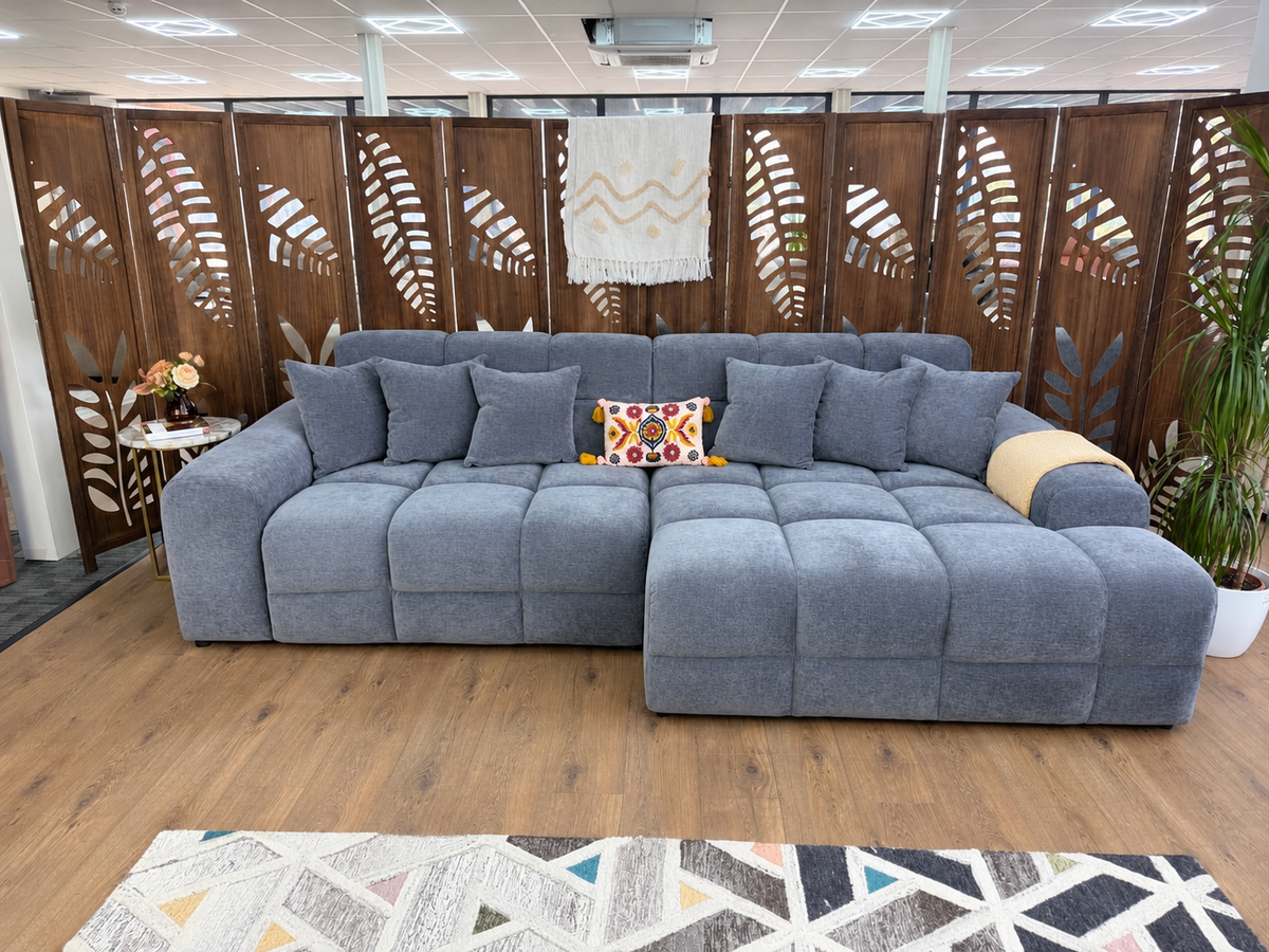 Dubai Chaise Corner (Available in Aston Linen Charcoal, Natural, Latte or Grey)