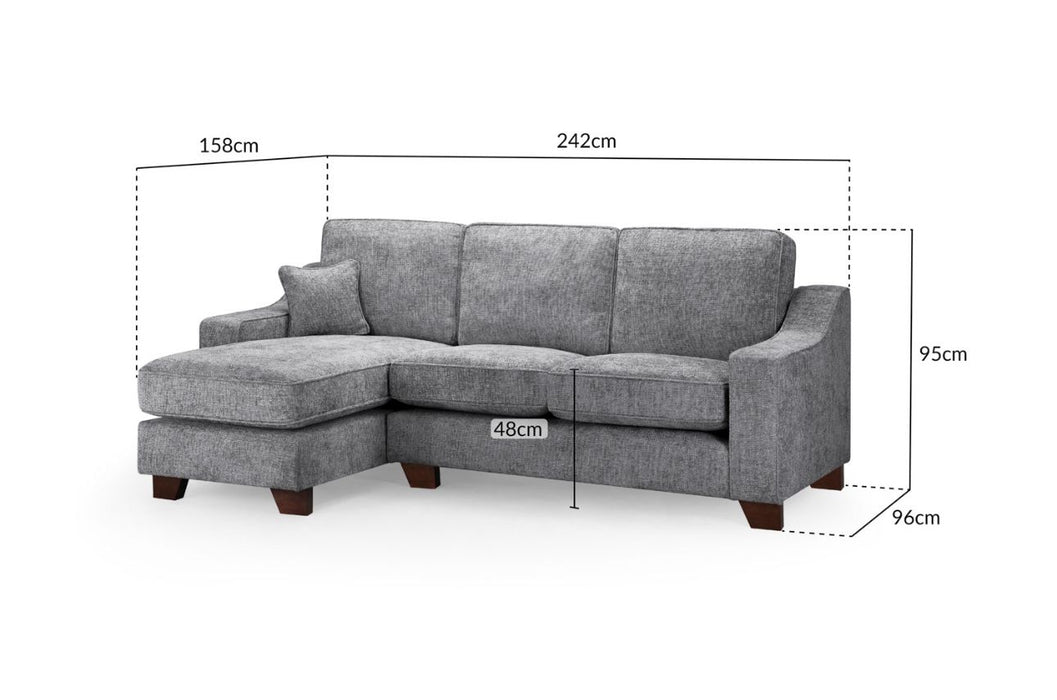 Meadow Chaise Sofa (Available in Beige or Grey Chenille)