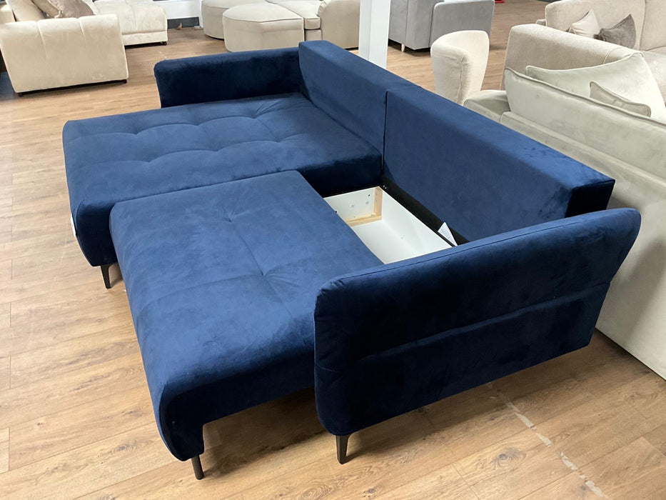 Valencia Corner Sofa Bed with Storage (Available in Navy, Teal, Silver or Mocha)