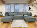 Belgravia U-Shape Sofa (Available in Plush Velvet Black, Cream or Grey)