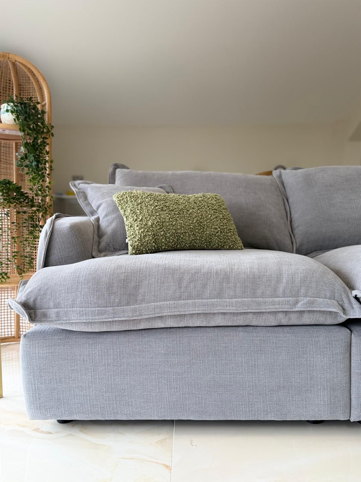 Daniela Modular 3 Seat Sofa and Footstool (Available in Stone or Grey)
