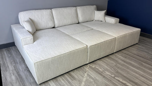 Lopez U-Shape/Cinema Sofa (Available in Modesto Ivory or Grey)