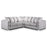 Mersin Corner Sofa (Available in plush velvet silver or black)