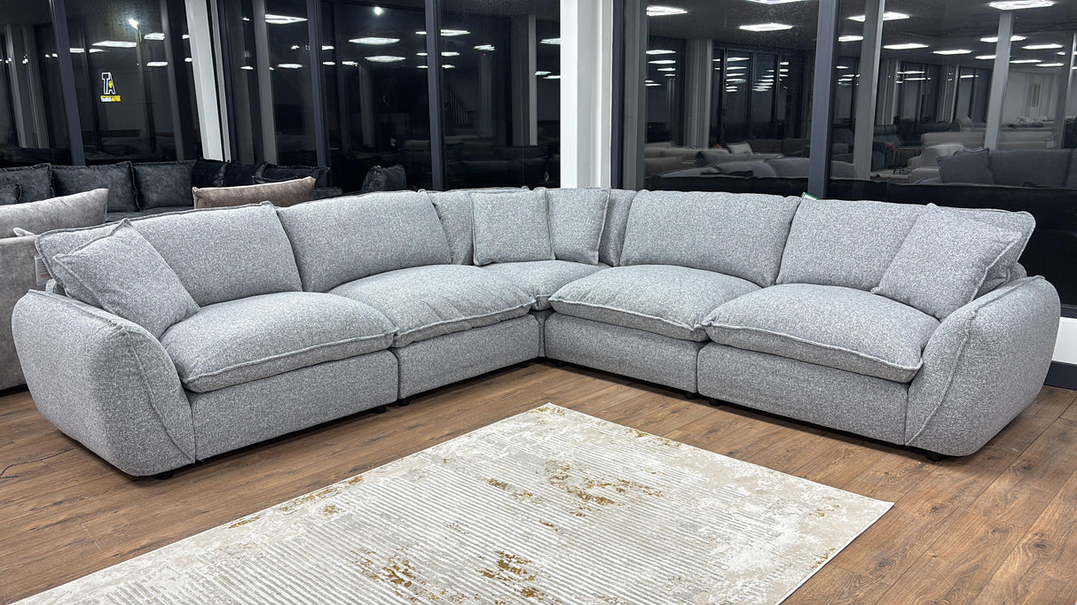Berkeley Jumbo Corner Sofa (Available in Grey or Beige)