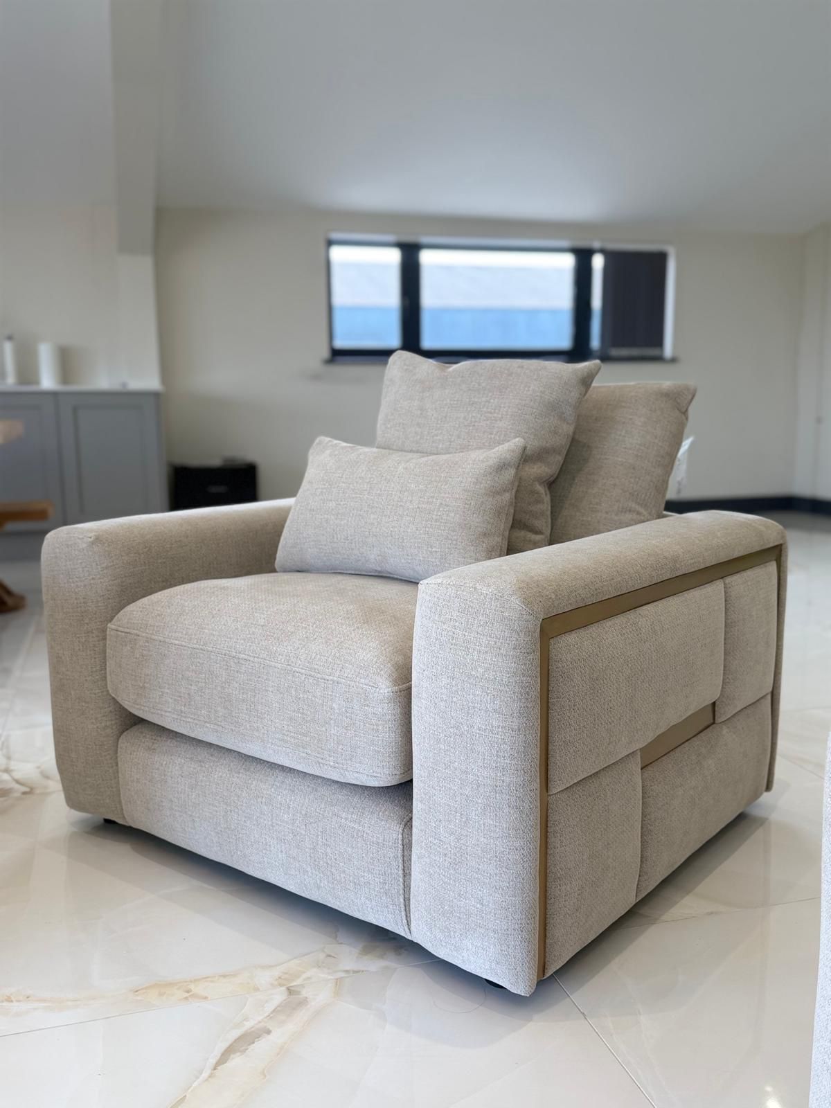 Pluto Armchair Sofa (Available in Beige or Grey)