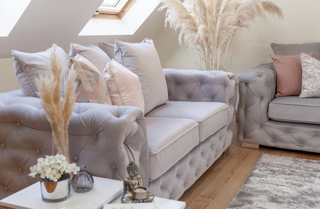 Mersin Sofa (Available in plush velvet silver or black) — London