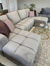 Sofia U-Shape Sofa Bed with Storage (Available in Green, Beige or Grey)