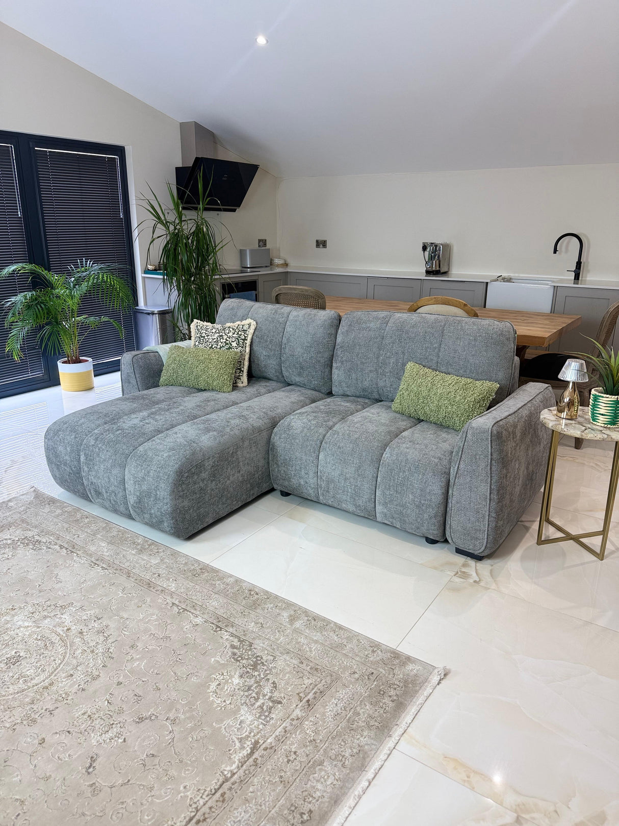 Trevi Corner Storage Sofa Bed (Available in Grey or Beige)