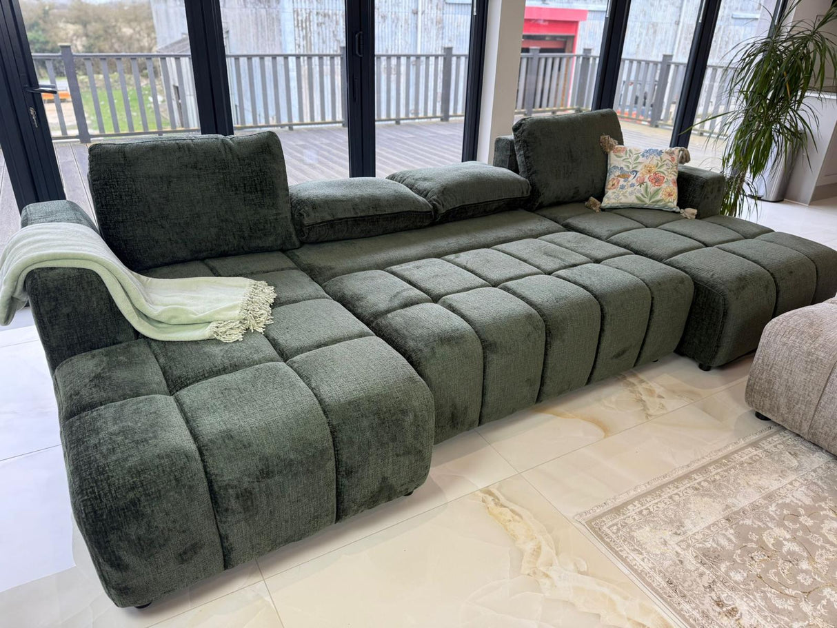 Sofia U-Shape Sofa Bed with Storage (Available in Green, Beige or Grey)