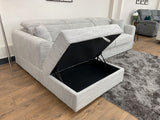 Duncan Chaise Corner Sofa and Storage Footstool (Available in Beige or Grey)