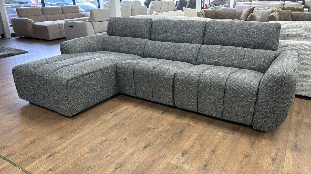 Tuscany Electric Recliner Corner Sofa (Available in Tweed Silver, Mocha or Charcoal)