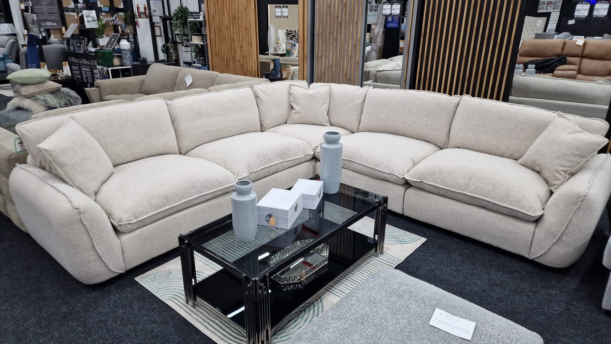 Berkeley Jumbo Corner Sofa (Available in Grey or Beige)