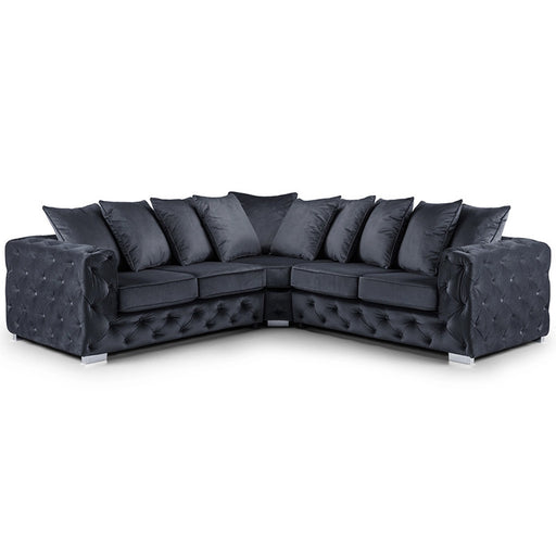 Mersin Corner Sofa (Available in plush velvet silver or black)
