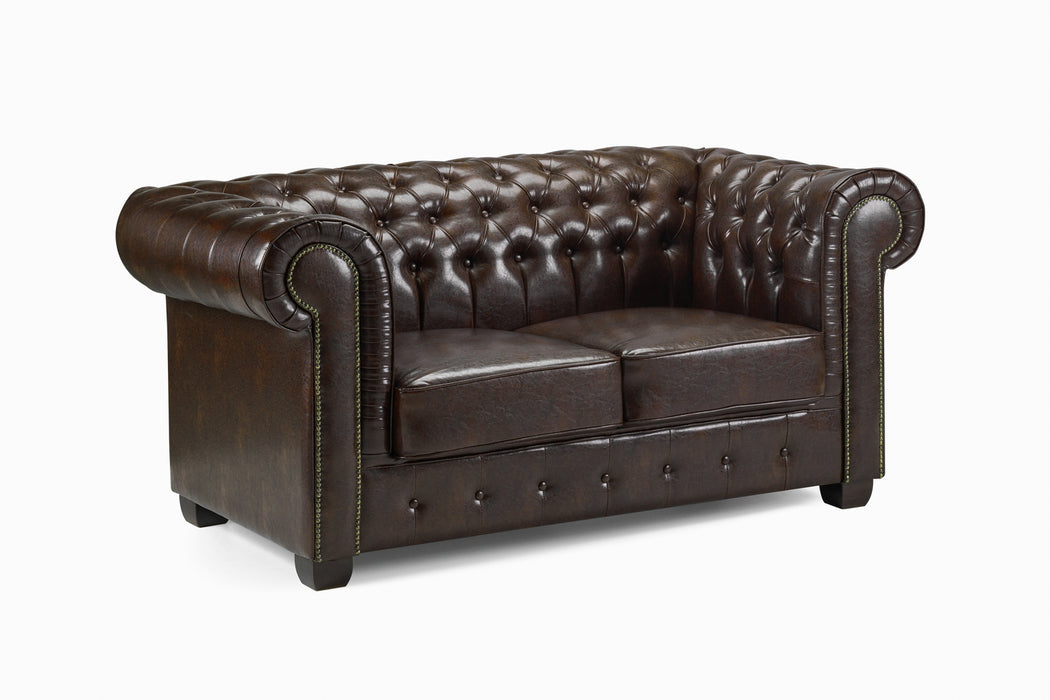 Hampton Chesterfield Leather Sofa (Available in Black Leather, Antique Brown Leather or Oxblood Red Leather)