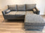 Ikon Chaise Corner Sofa (Available in Plush Velvet Charcoal, Plush Velvet Green, Plush Velvet Black or Grey Linen)